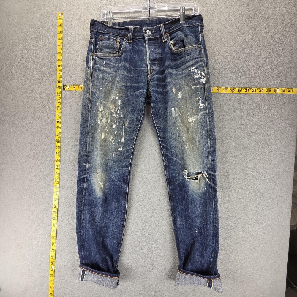 Edwin Jeans Mens 30x32 Selvedge ED33M Paint Stains Thrashed Whiskers Honeycomb